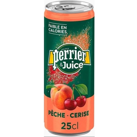 Perrier & Juice 0,25l plech - Broskev & Třešeň 250 ml
